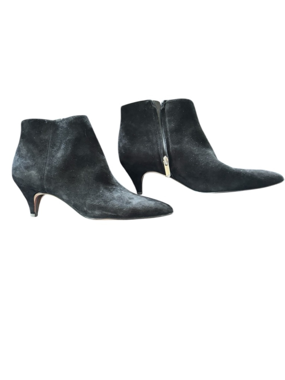 Sam Edelman Black Suede Pointed Toe Heeled Ankle Boots